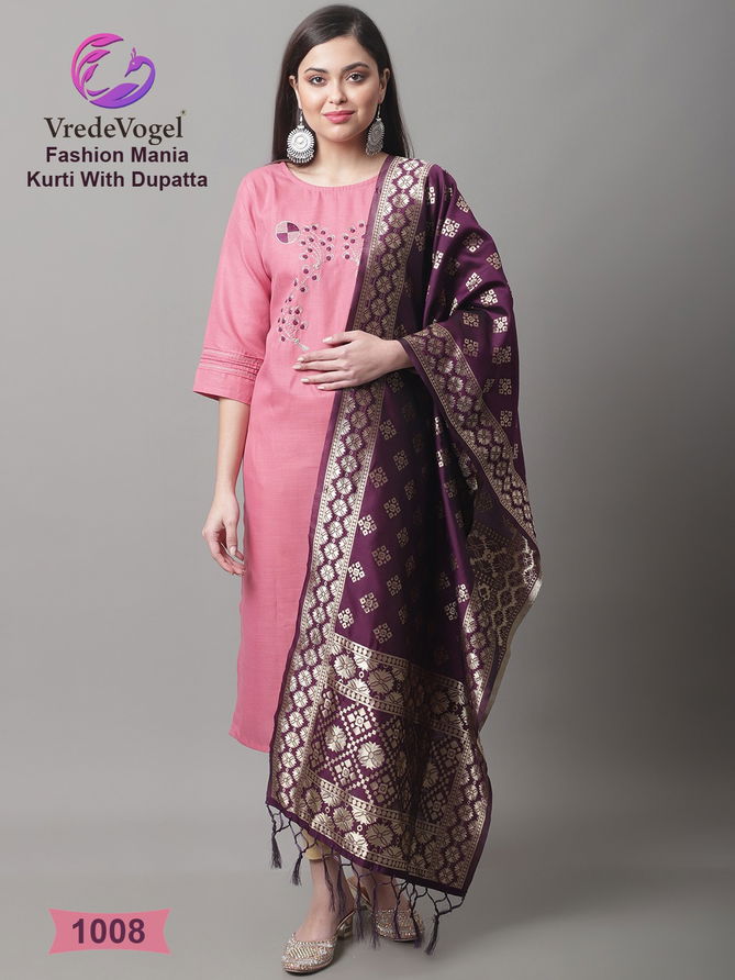 Vredevogel Fashion Mania Wholesale Cotton Kurtis With Dupatta